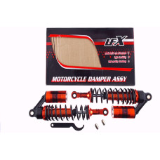Амортизаторы (пара) Delta 330mm, газомасляные (черно- оранжевые) KOMATCU (mod.A)