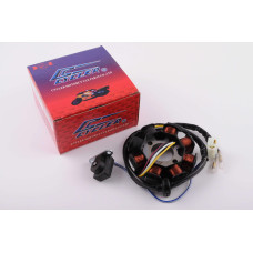 Статор генератора 4T GY6 50 (6+2 катушек, 4 контакта) CYCLER