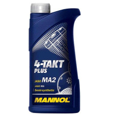 Масло 4T, 1л (SAE 10W-40, полусинтетика, 4-Takt Plus API SL) MANNOL VDKI