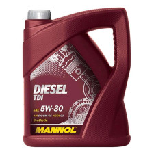 Масло автомобильное, 5л (SAE 5W-30, Diesel TDI 5W-30 API SN/SM/CF) MANNOL