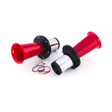 Сигнал 12V пневматический с компрессором красный HORN (Уценка3)