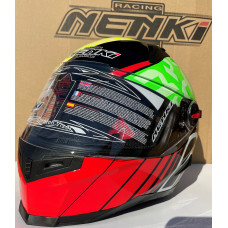 Шлем интеграл NENKI FF-863 красно-черно-зеленый