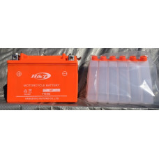 АКБ 12V 9А "HT" скутер заливной оранжевый 106x86x150