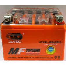 АКБ YTX4L-BS OUTDO (GEL) оранжевый 86x70x114