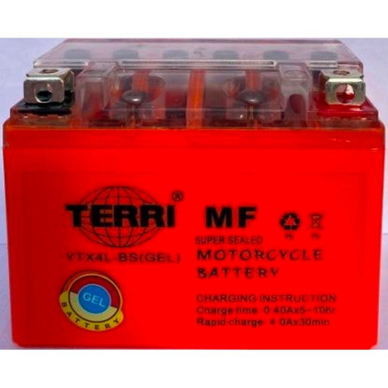 АКБ 12V4A TERRI оранжевый (GEL) 86x70x114