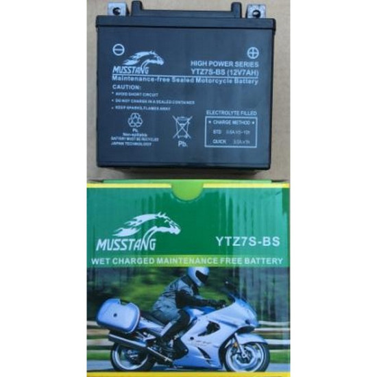 АКБ YTZ7S-BS пастовый черный 106x69x114 MUSSTANG
