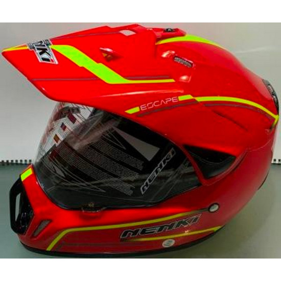 Шлем кроссовый NENKI MX-310 красный с лимонной полоской